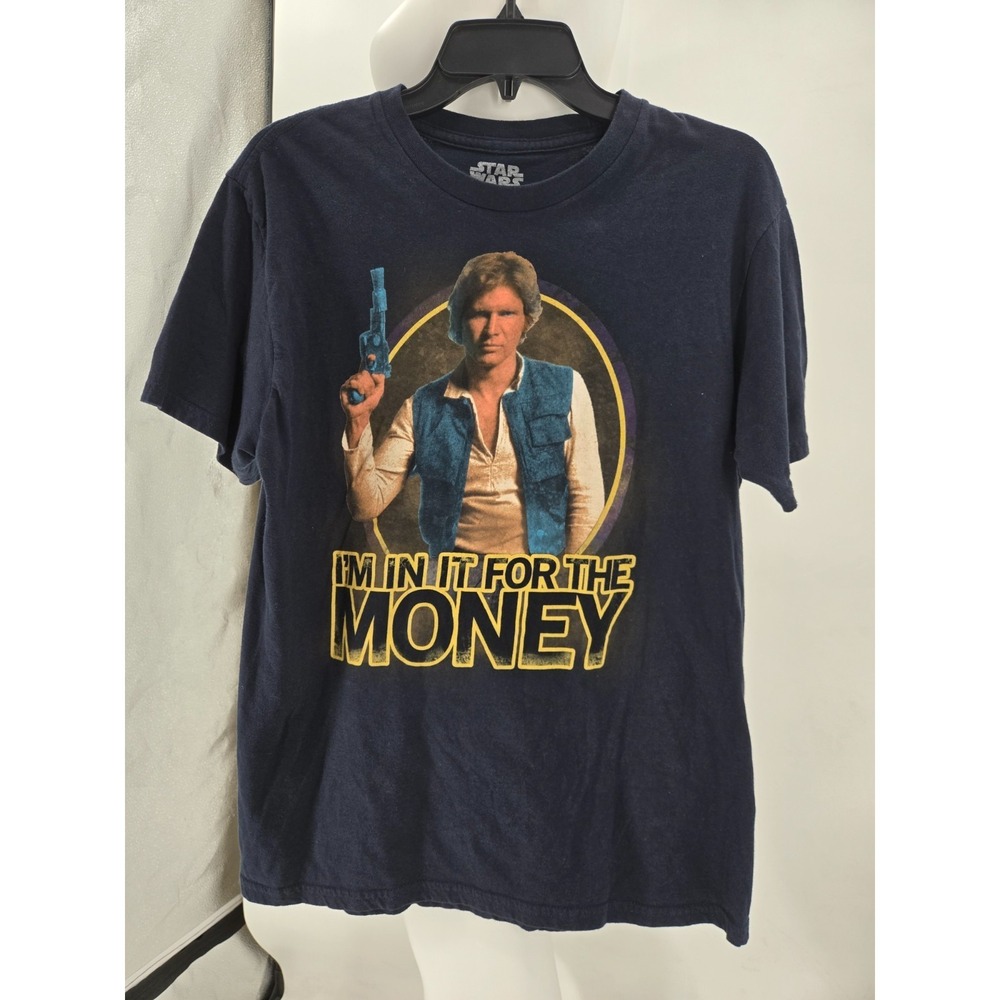 STAR WARS HAN SOLO I'M IN IT FOR THE MONEY T-SHIRT NAVY - SIZE M